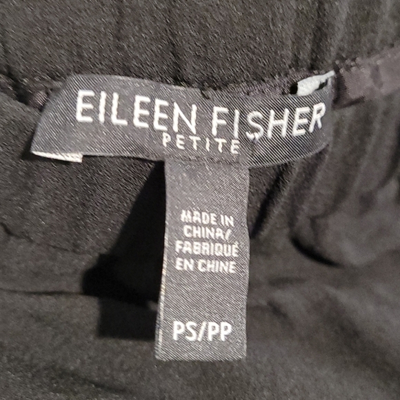 Eileen Fisher Black SILK Wide Leg Crop Pants PS - Picture 2 of 6